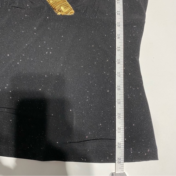 J K L A California Women’s Sleeveless Sparkle Black & Gold top size XL - Picture 7 of 11